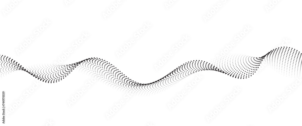 Flowing Dot Wave Pattern Halftone Curve Shape on Transparent Background Flowing Dot Wave Pattern Halftone Curve Shape on Transparent Background