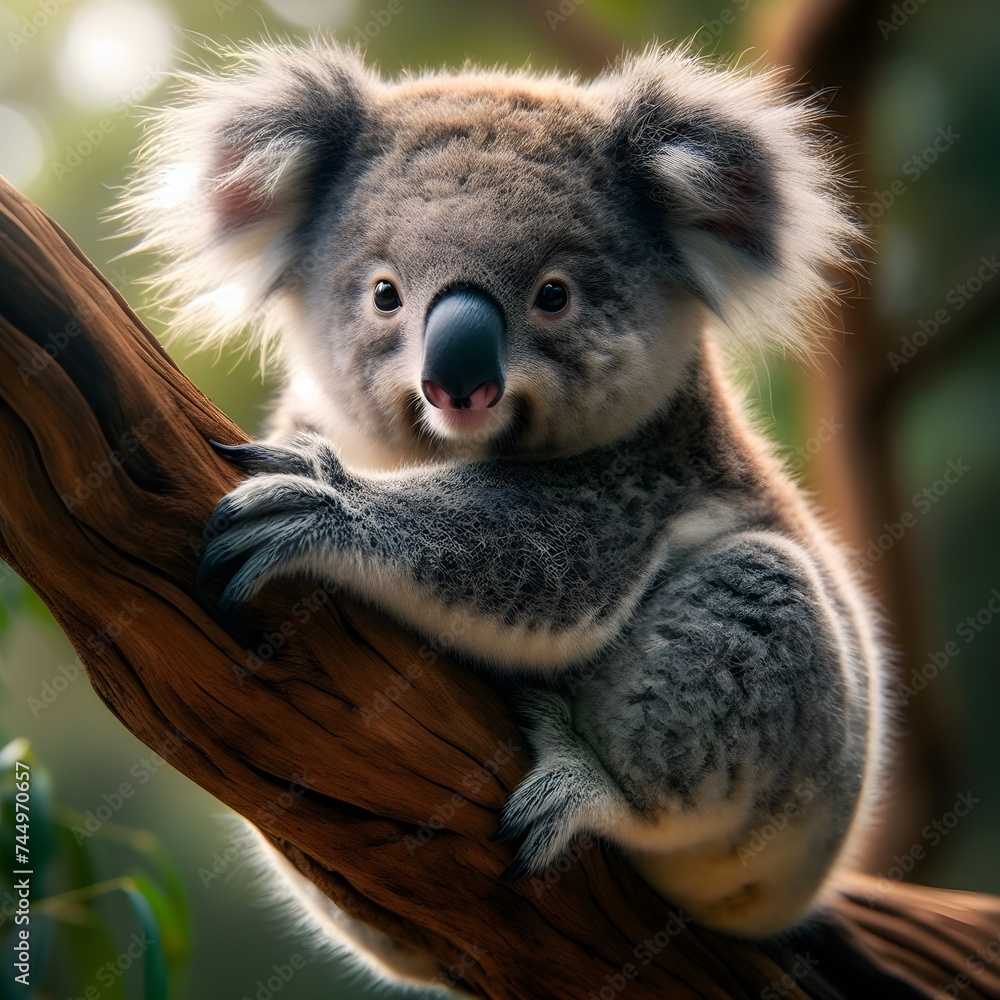 Koala on a tree in the morning Koala on a tree in the morning