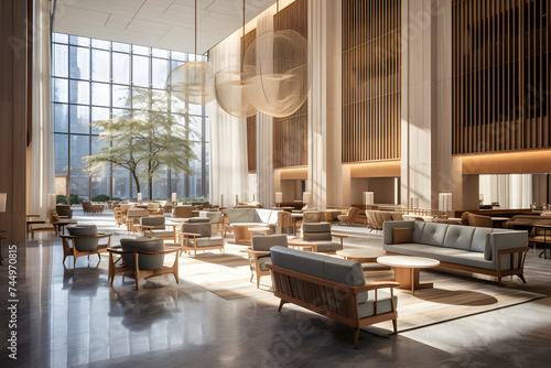 A Glimpse into the Grandeur: The High-End Aesthetics of a Hyatt Hotel Lobby photo