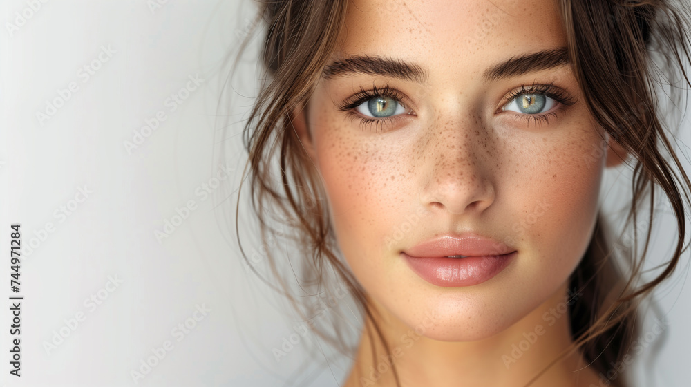 Fototapeta premium portrait of a woman isolated in white studio