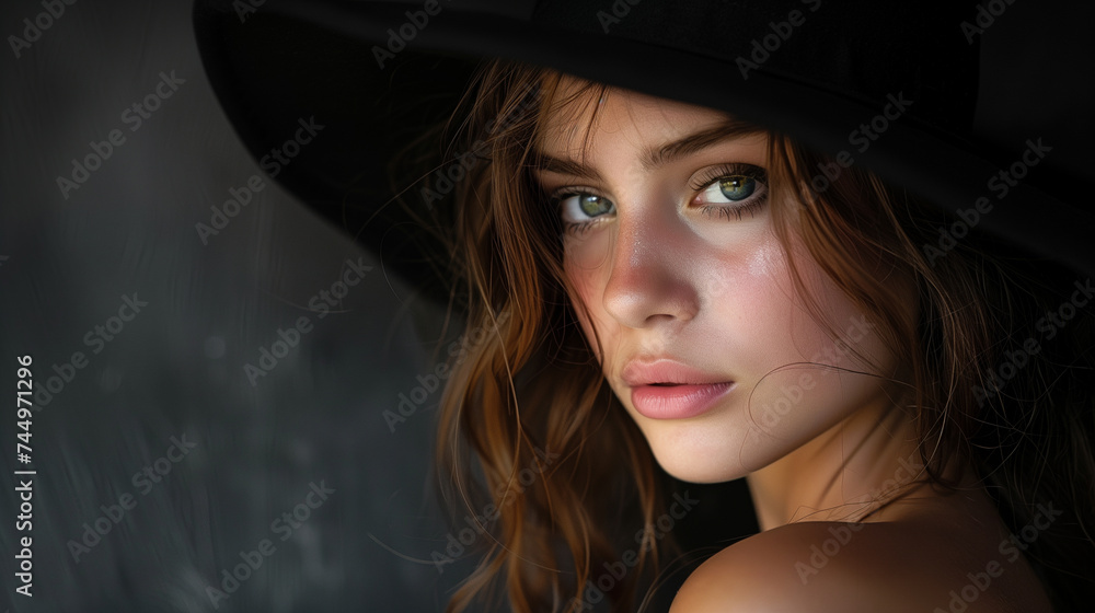 portrait of a woman isolated in black studio portrait of a woman isolated in black studio