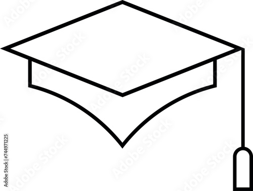 An illustration of a Graduation or convocation mortar board hat or cap , glyph graduation cap vector icon .