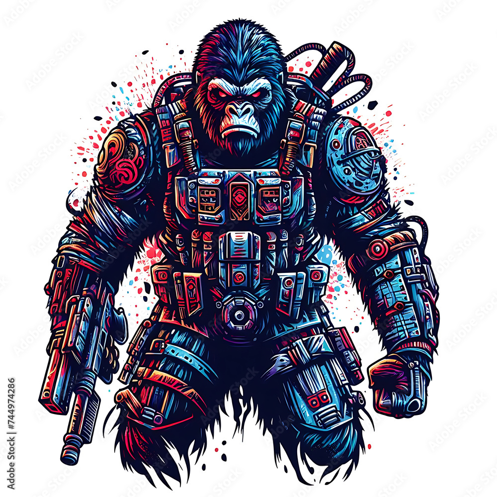 umanoid gorilla warrior, generated  ia