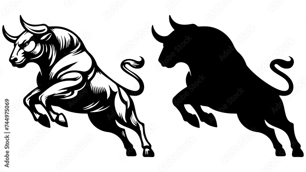 Fototapeta premium Fighting Bull Illustration.