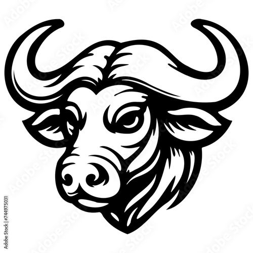 Wallpaper Mural Buffalo Head Illustration. Torontodigital.ca