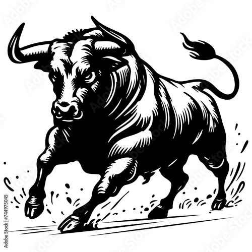 Fighting Bull Illustration.