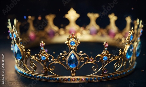 golden crown with diamonds pink