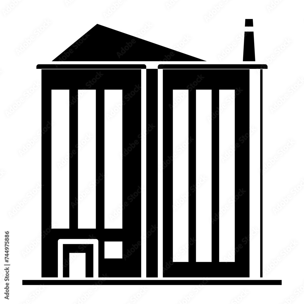 Buildings and office icon on glyph style Buildings and office icon on glyph style