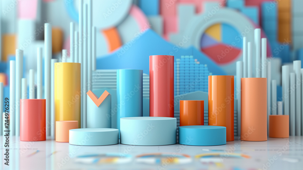 Obraz premium 3D graph, various shapes