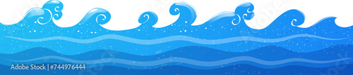 blue sea waves border