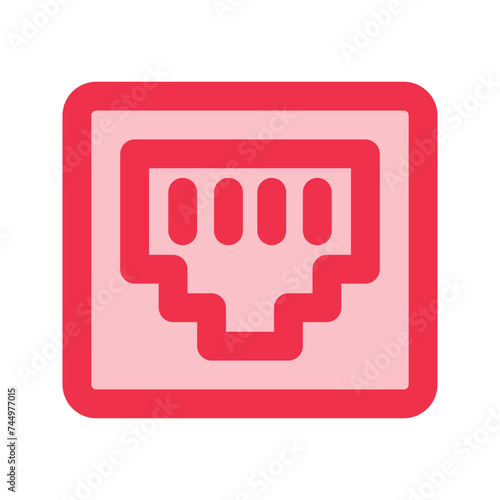 ethernet port outline fill icon
