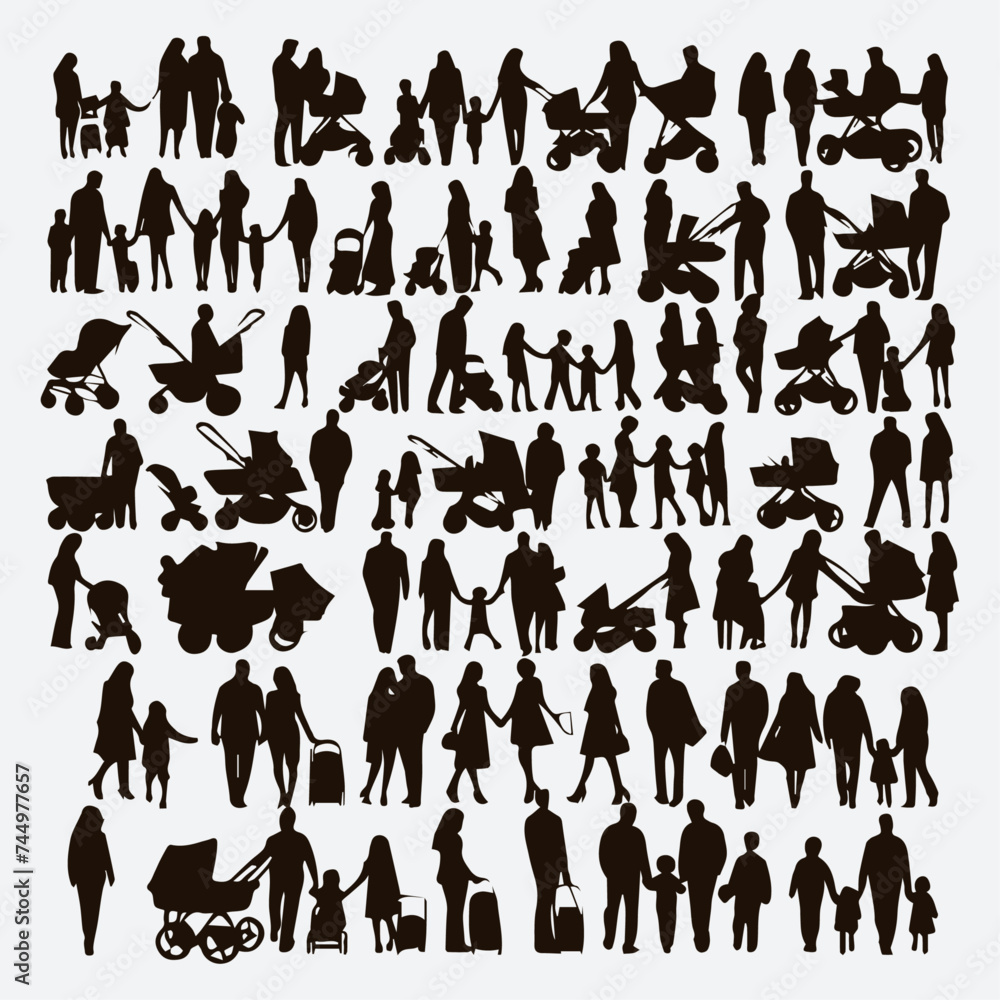 silhouettes of families collection