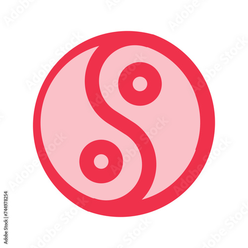 yin yang outline fill icon