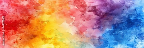 Watercolor Dream Gradient Background from Light Blue to Pink, Textured with Delicate Hues photo