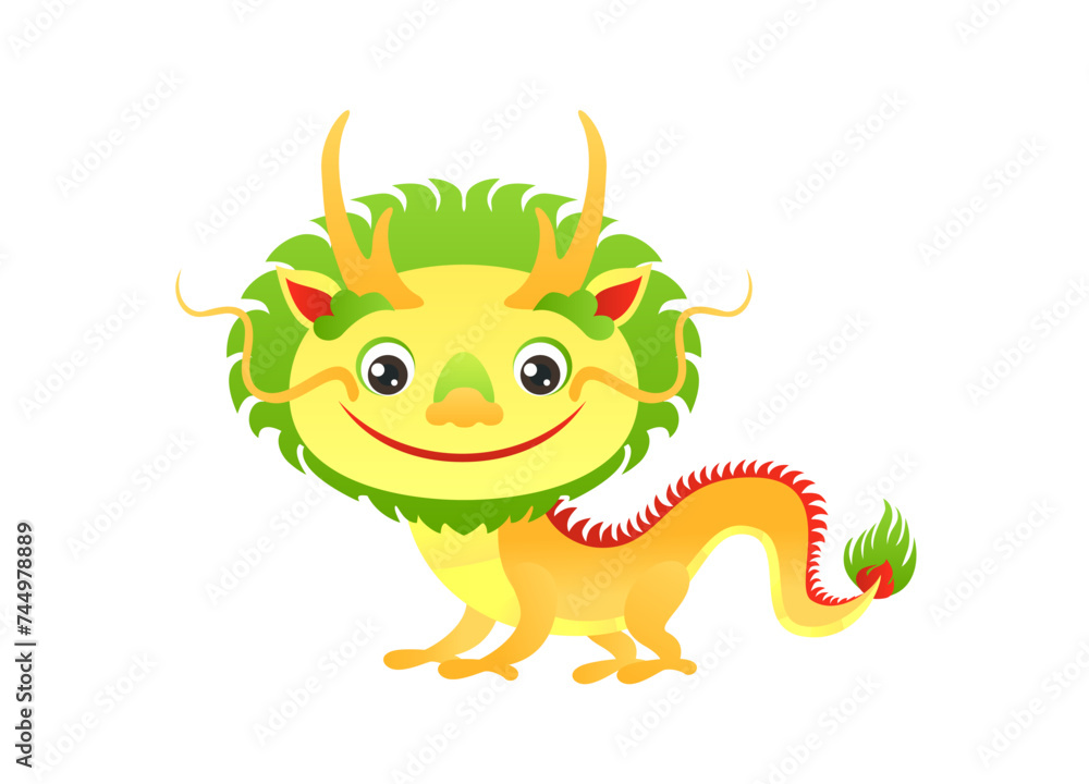 Cartoon chinese dragon baby isolated on white. Bright funny character in children's style. Zodiac sign dragon. Horoscope for kid.Vector simple illustration. Cartoon chinese dragon baby isolated on white. Bright funny character in children's style. Zodiac sign dragon. Horoscope for kid.Vector simple illustration.