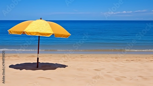 a postcard for a beach holiday  an advertising brochure of a seaside resort  summer  sun  sea  ocean