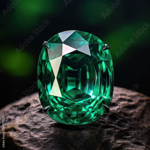 cut Emerald ​gem ​of flawless quality
