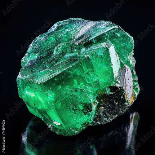cut Emerald ​gem ​of flawless quality 