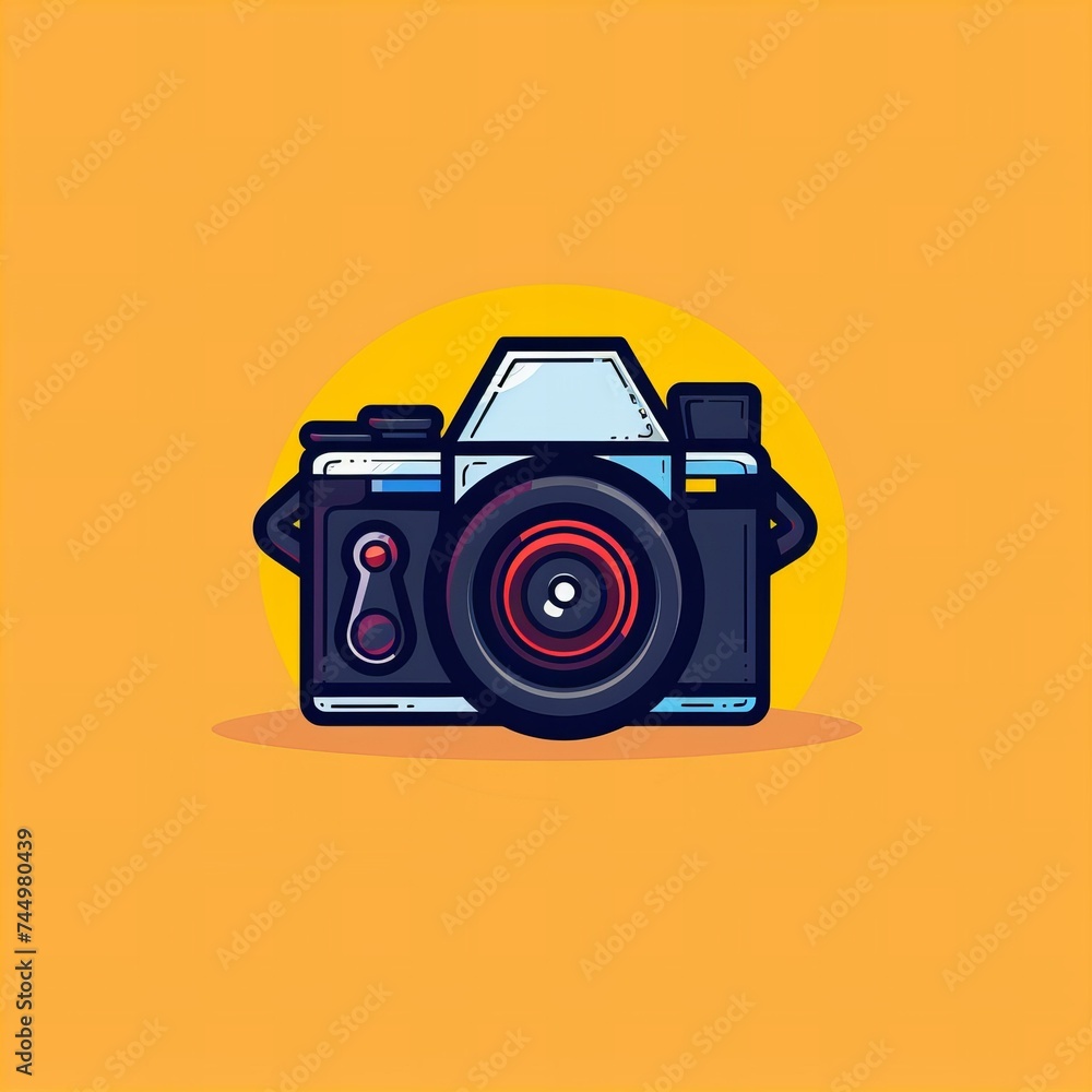 Flat vector logo of a camera 