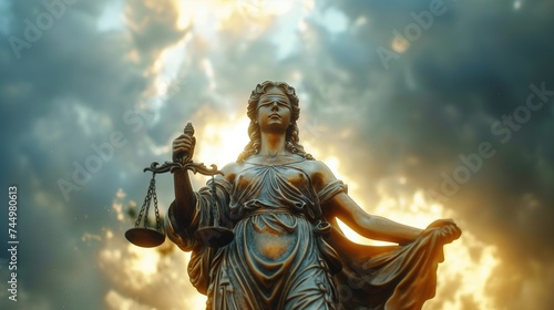 The Statue of Justice symbol  legal law concept image   