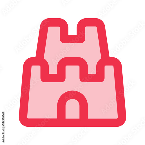 sand castle outline fill icon