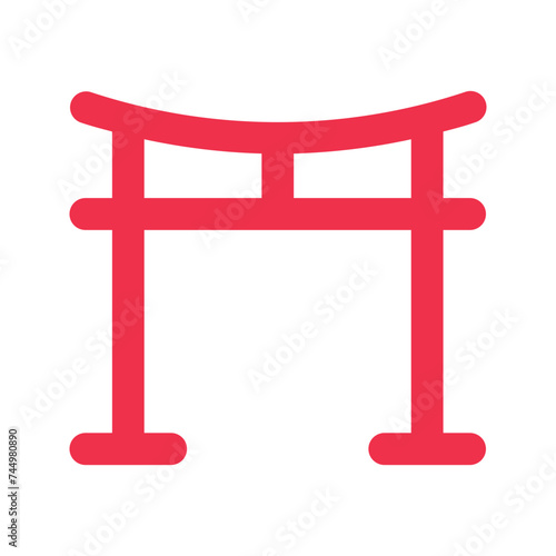 torii gate outline fill icon