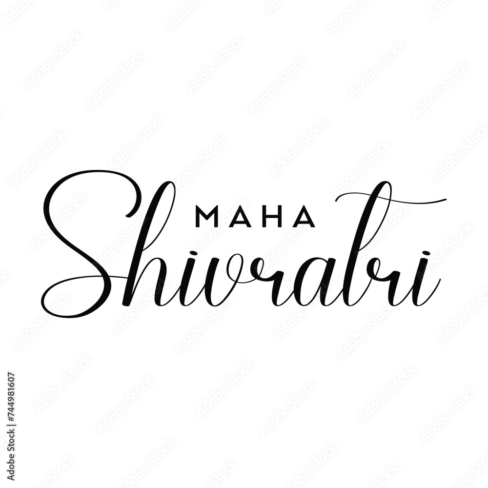 Vector maha shivratri lettering