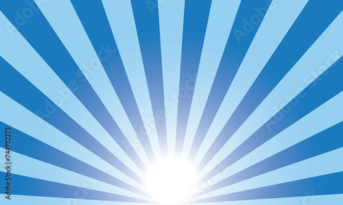 Sun ray retro background vector burst light. Sunrise or sunset retro design. pop art background