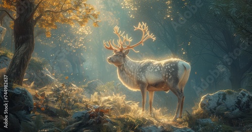 The Enthralling Adventure of a Reindeer Roaming the Enchanted Forest