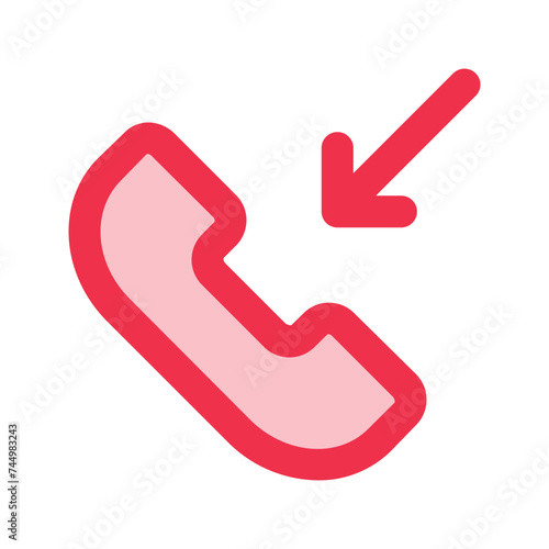 incoming call outline fill icon