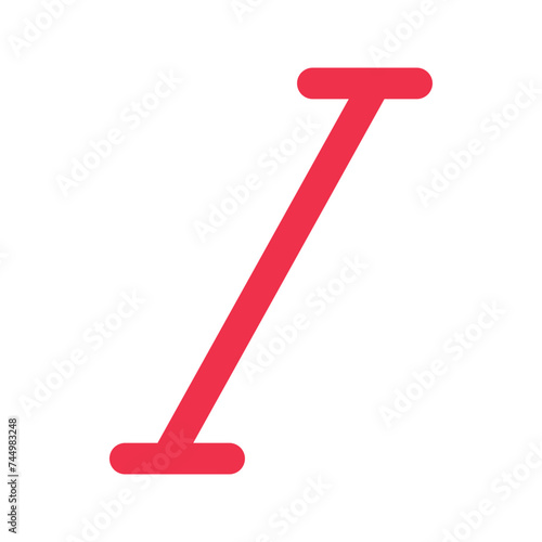 italic outline fill icon