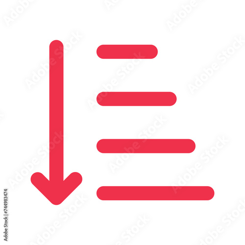 ascending outline fill icon