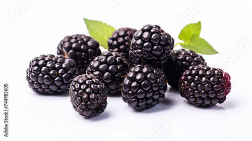 blackberry, blackberry in white background, blackberry with leaf, blackberries, fruit, healthy foods