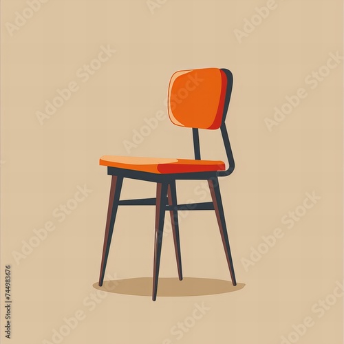 Flat vector logo of a chair 