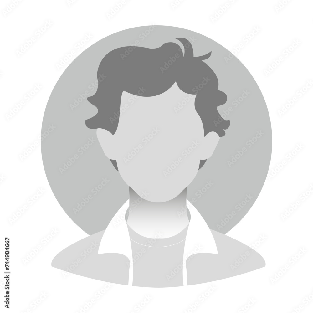 Vector flat illustration in grayscale. Avatar, user profile, person icon, anonymous profile, profile picture for social media profiles, icons, screensaver Vector flat illustration in grayscale. Avatar, user profile, person icon, anonymous profile, profile picture for social media profiles, icons, screensaver