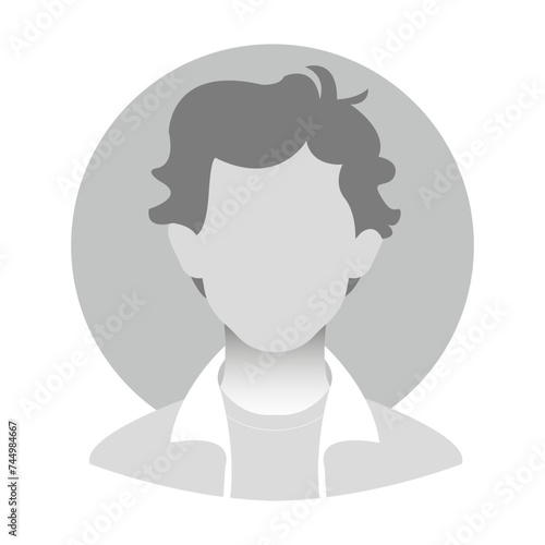 Vector flat illustration in grayscale. Avatar, user profile, person icon, anonymous profile, profile picture for social media profiles, icons, screensaver