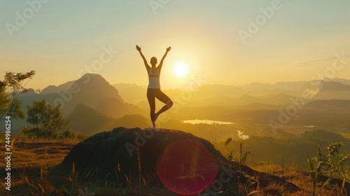 starting your day with a yoga session as the sun rises over a mountain range. The air is crisp, and the only sounds are the chirping of birds and the rustling of leaves,