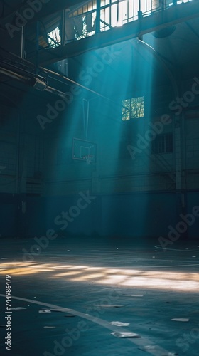 Cinematic View of a Empty Basketball Stadium