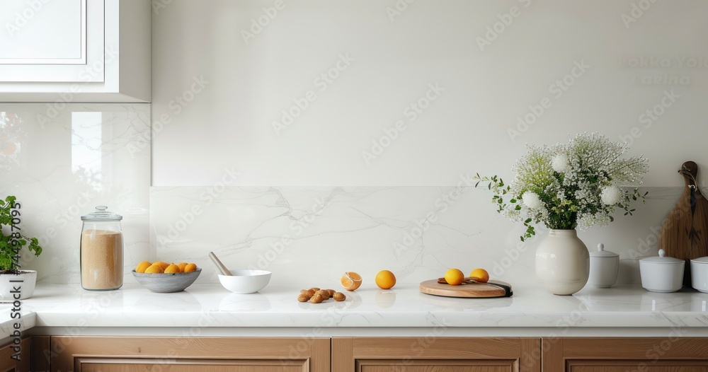 Modern Simplicity - An Intimate Look at a Kitchen's Bright Interior Against White Walls Modern Simplicity - An Intimate Look at a Kitchen's Bright Interior Against White Walls