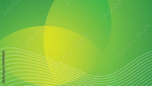vector colorful green bright wavy and circle background