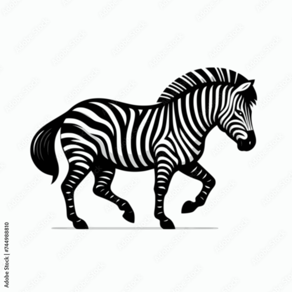 zebra vector illustration isolated white background zebra vector illustration isolated white background