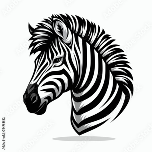 head of zebra vector style illustration