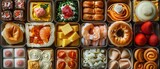 An assortment of delectable miniature food items neatly arranged in a compact container