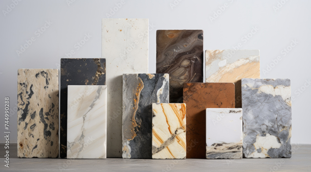 Luxurious Marble and Stone Tile Arrangement