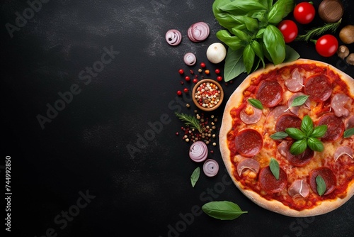 pizza with vegetables and mushrooms