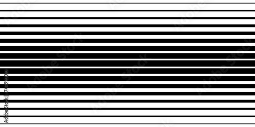 Half tone gradient line pattern. Faded halftone black lines. Fading gradient background. Horizontal abstract geometric texture with parallel stripes. Vector illustration on white background.