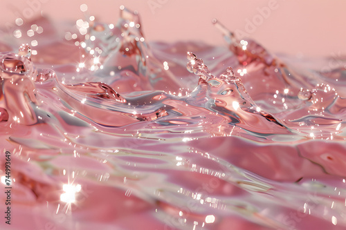 some water reflected over a pink background ai generated
