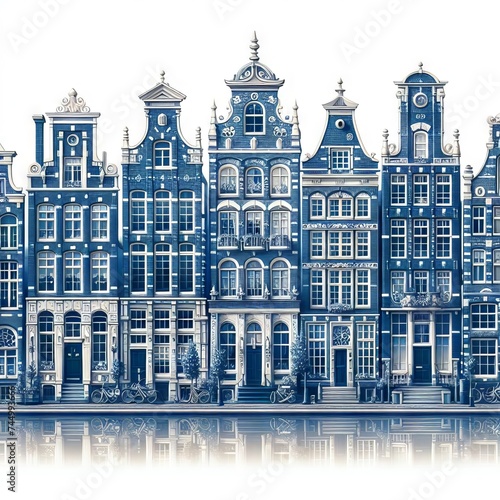 Architecture in Amsterdam, Holland in delftware style photo