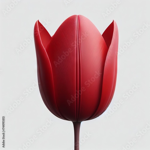 Illustration of a red tulip on a white background