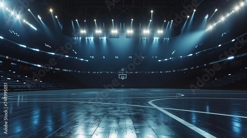 Cinematic View of a Empty Basketball Stadium © DeIllusion